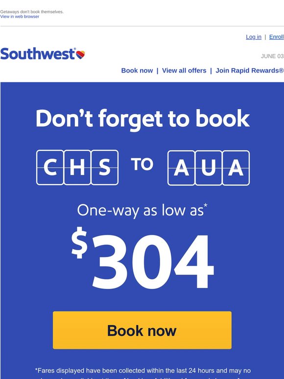 It's official. You've got a low fare to Aruba!