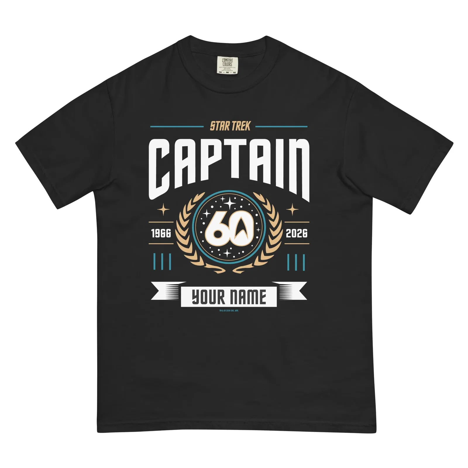 Image of Star Trek Captain Personalized Name T-Shirt  60th Anniversary