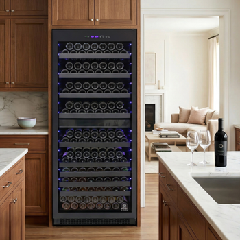 Vinotemp Butler Series Dual-Zone Wine and Beverage Cooler, 98 Bottle or 200 12 oz Can Capacity, in Black