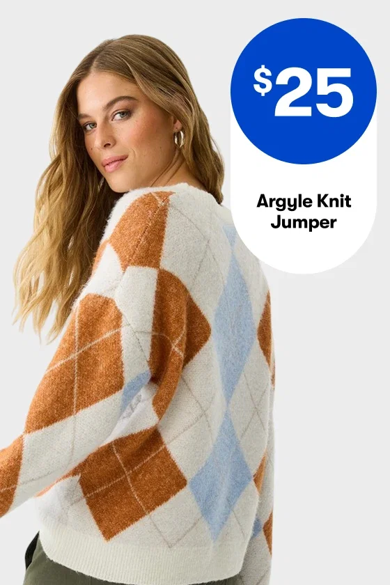 $25 Argyle Knit Jumper