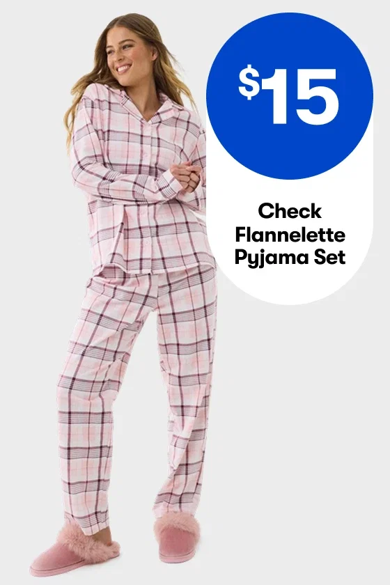 $15 Check Flannelette Pyjama Set