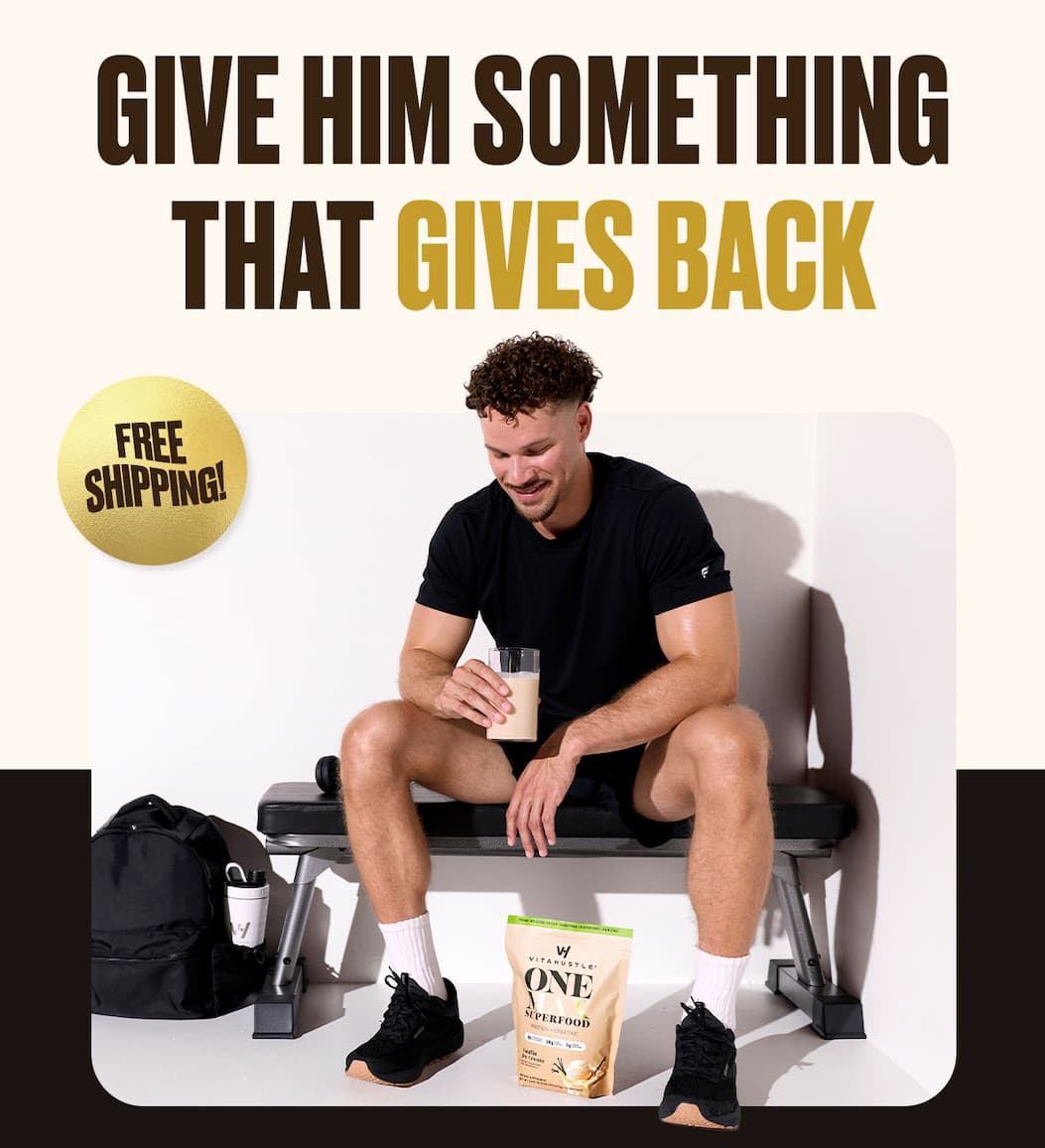 Strong dads don't happen by accident. ONE MAX packs the protein, creatine, and adaptogens to support every workout, every recovery, every day he shows up. Free shipping ends in 48 hours.