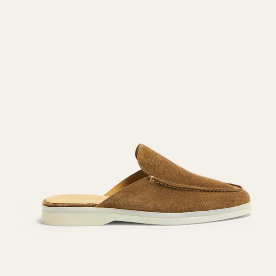 DELILAH WOMENS TAN SUEDE SLIP-ON LOAFER