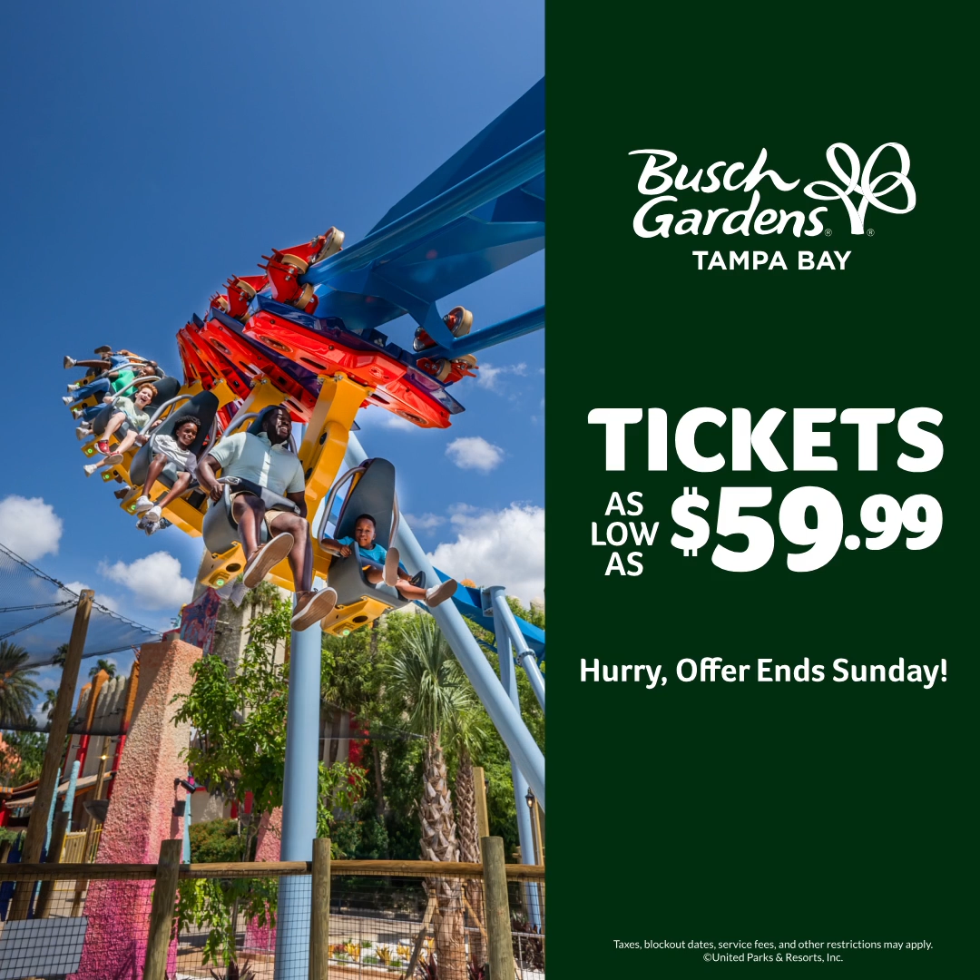 Busch Gardens Tampa Bay. Tickets As Low As $59.99. Hurry, Offer Ends Sunday! 