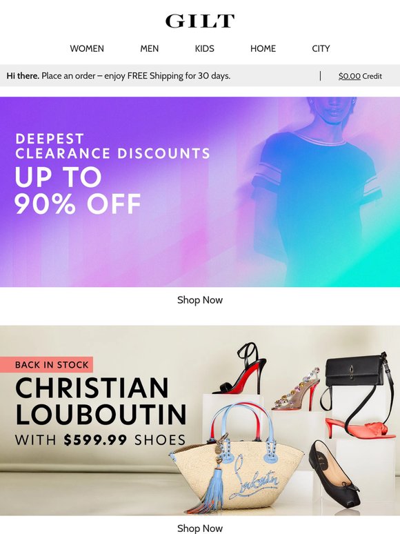 Up to 90% Off CLEARANCE DISCOUNTS