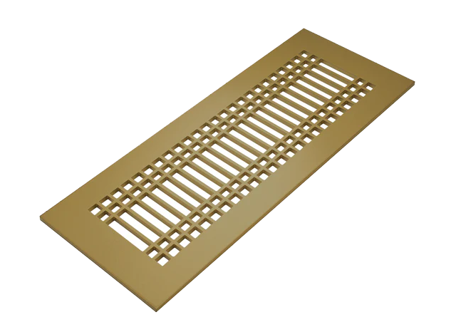 Linear D Metal Grille in Sun Gold