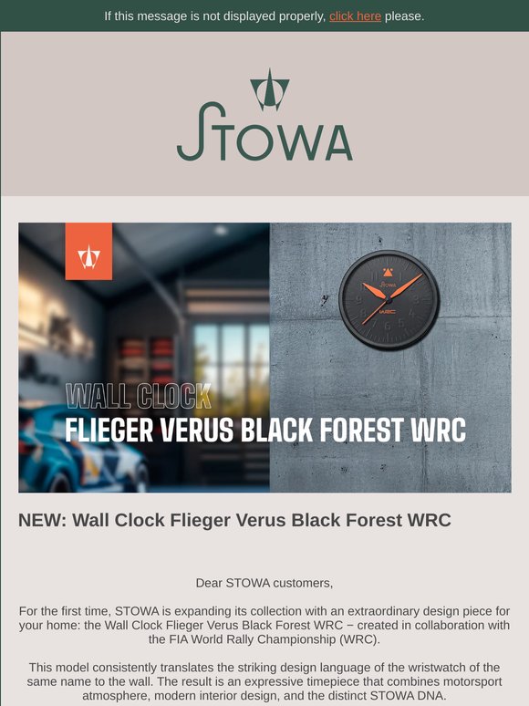 NEW: Wall Clock Flieger Verus Black Forest WRC