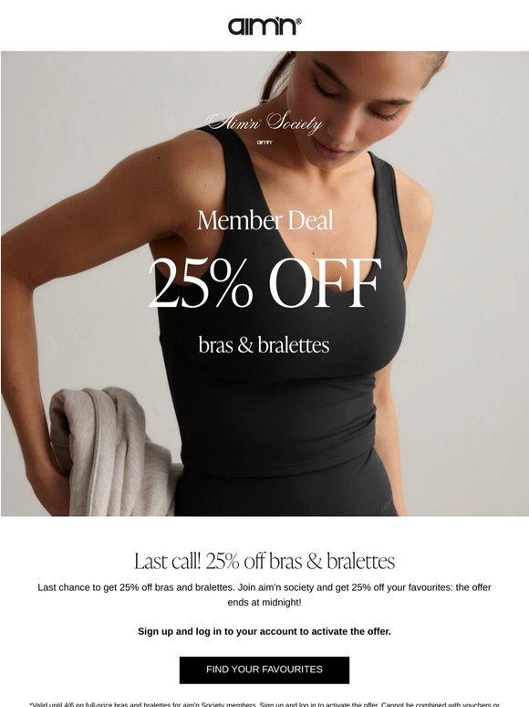 Last call! 25% off bras & bralettes