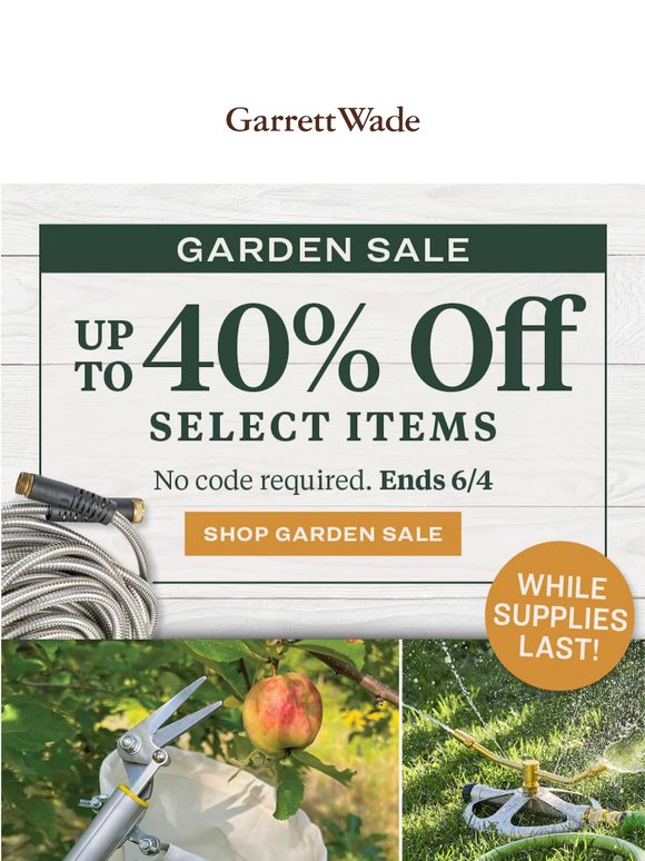 🟢 Garden Sale: 40% Off!