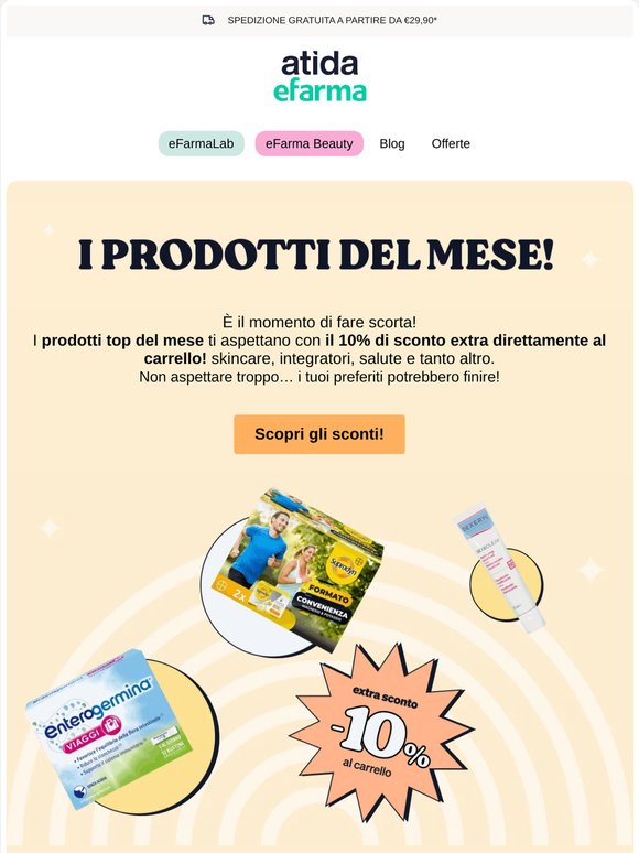 ☀️ Scopri i prodotti di Giugno con il 10% di Extra Sconto!