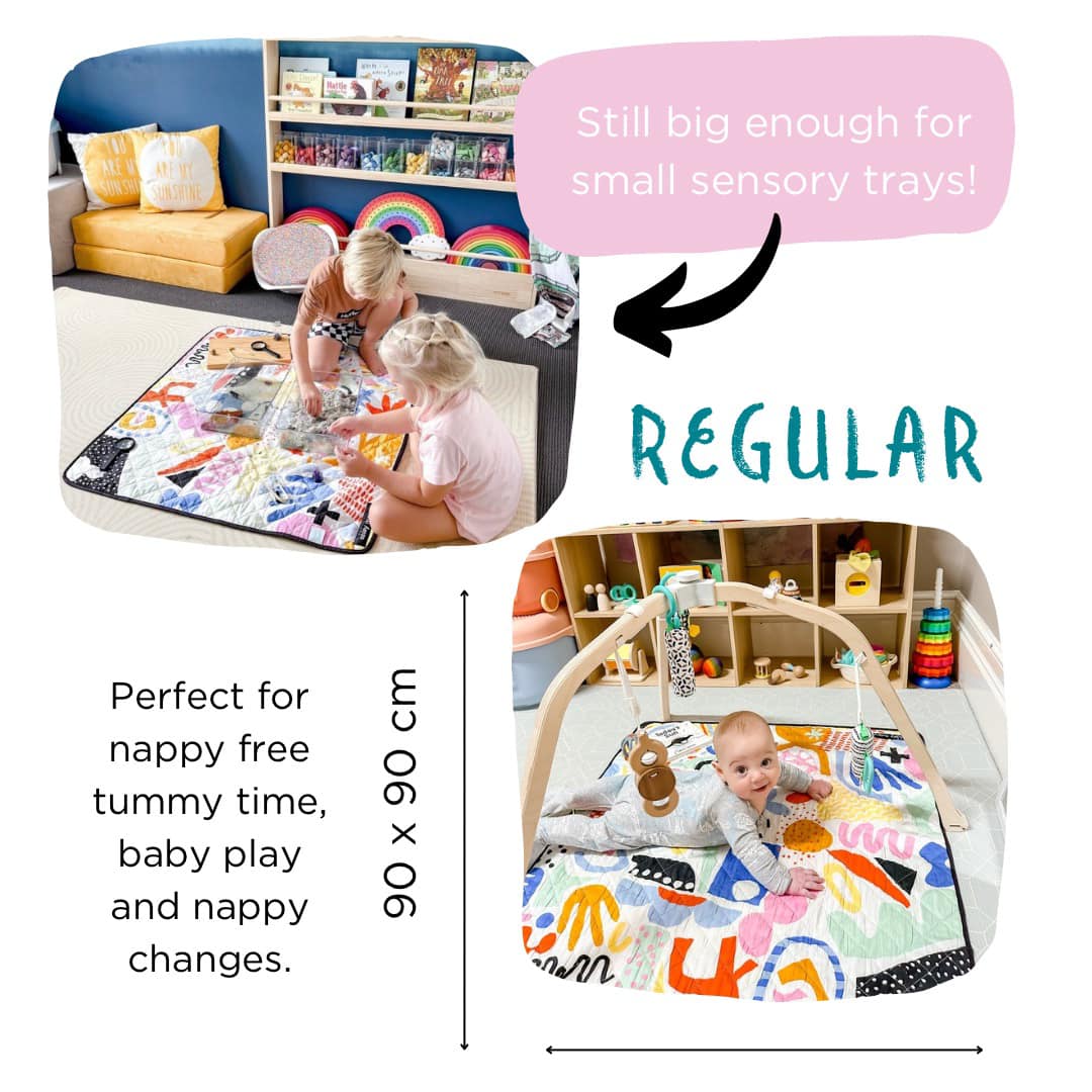 Regular Play Mat (90cm x 90cm) – Ideal for tummy time, baby play and nappy-free moments.
