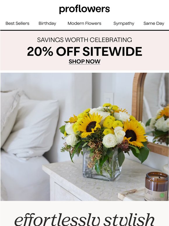 Enjoy The Summer Air with Summer Blooms: 20% Off Now