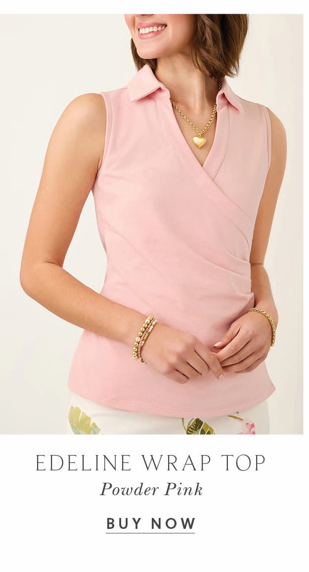 Edeline Sleeveless Wrap Top Powder Pink