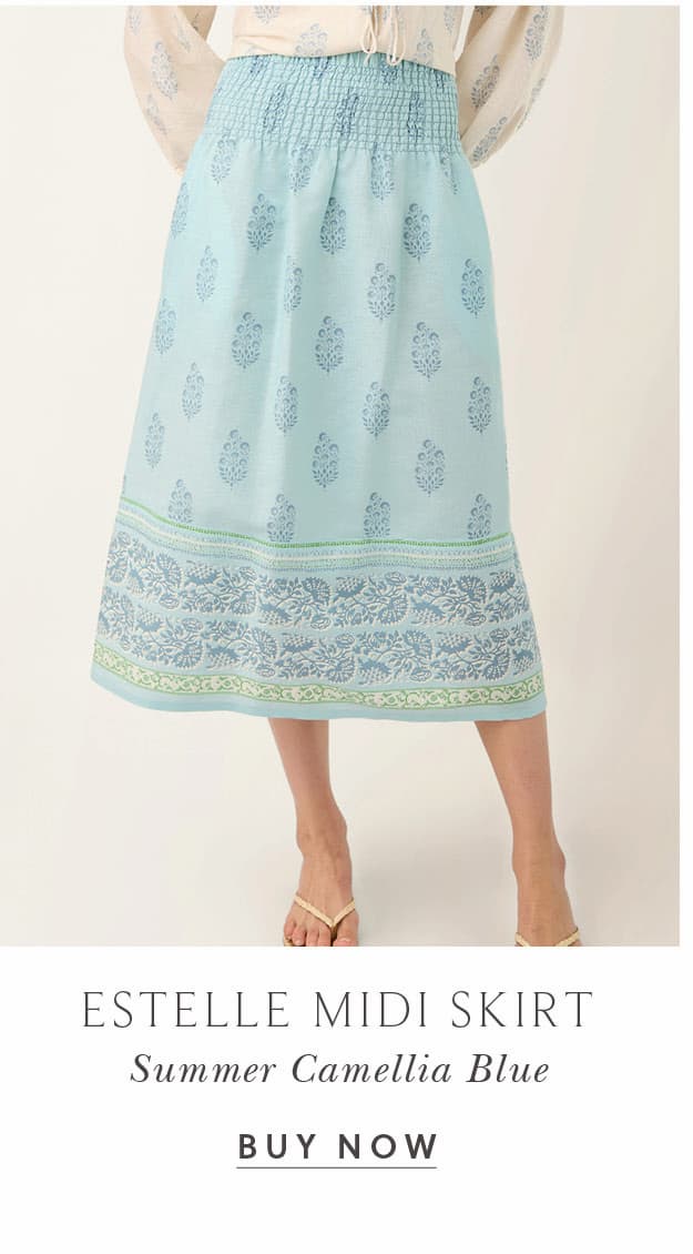 Estelle Midi Skirt Summer Camellia Blue
