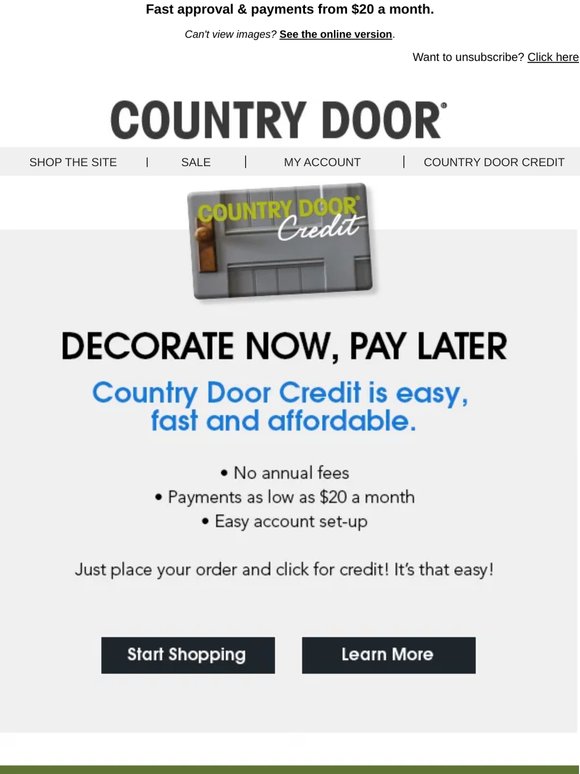 Get More with Country Door Credit!