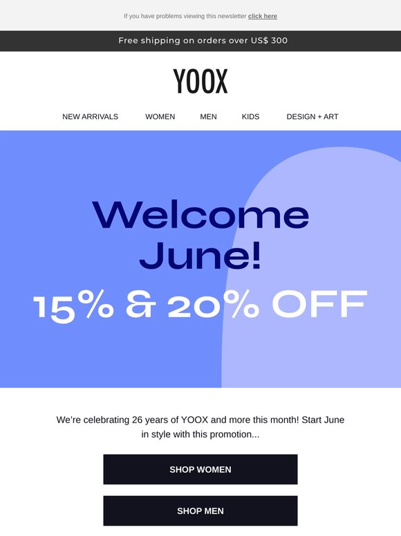 15% & 20% OFF > Start June in style