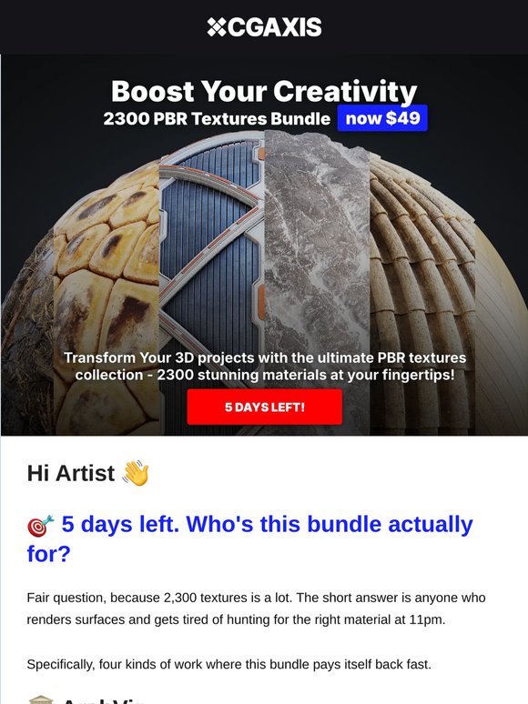 🎯 Artist, 5 days left, who the 2300 PBR Bundle is really for