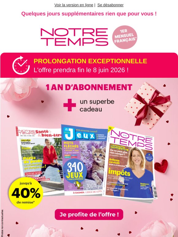 Prolongation exceptionnelle !