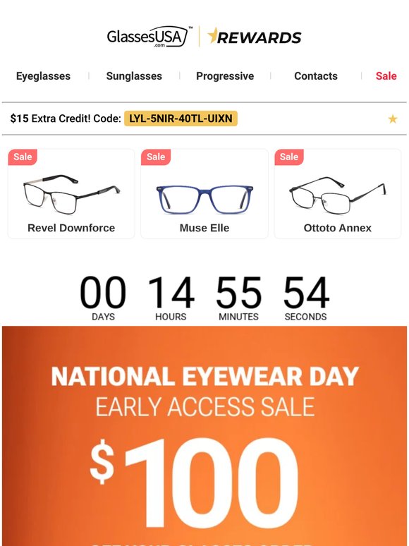 Early access 🚨 National Eyewear Day deals are here