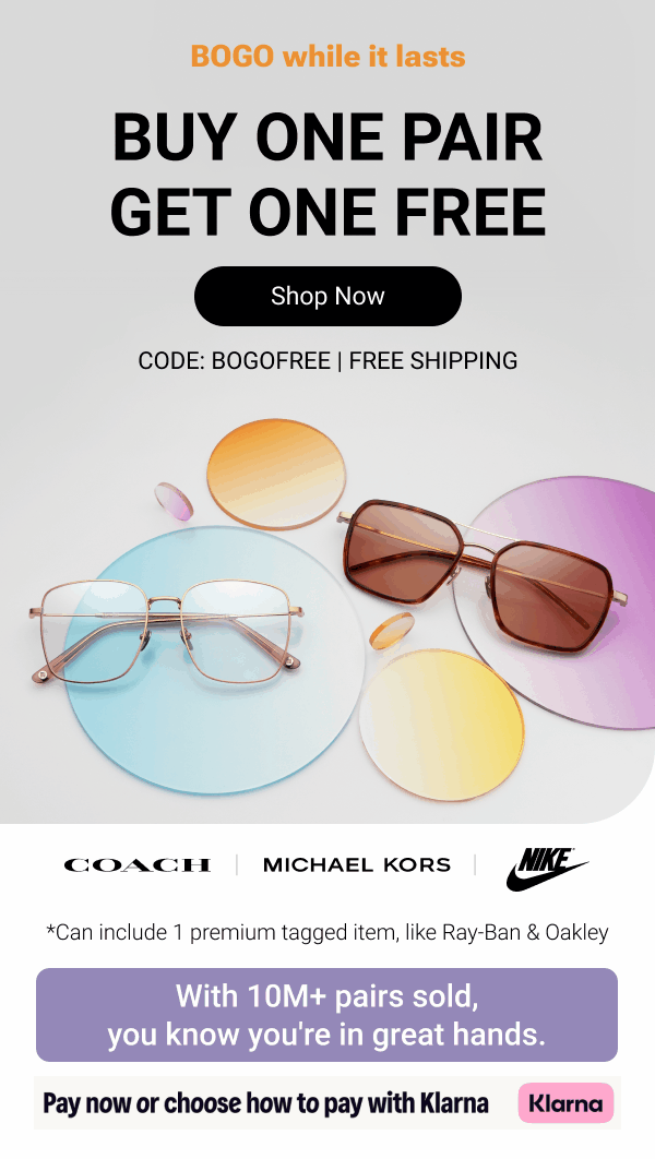 Buy one pair, get one FREE | Code: BOGOFREE