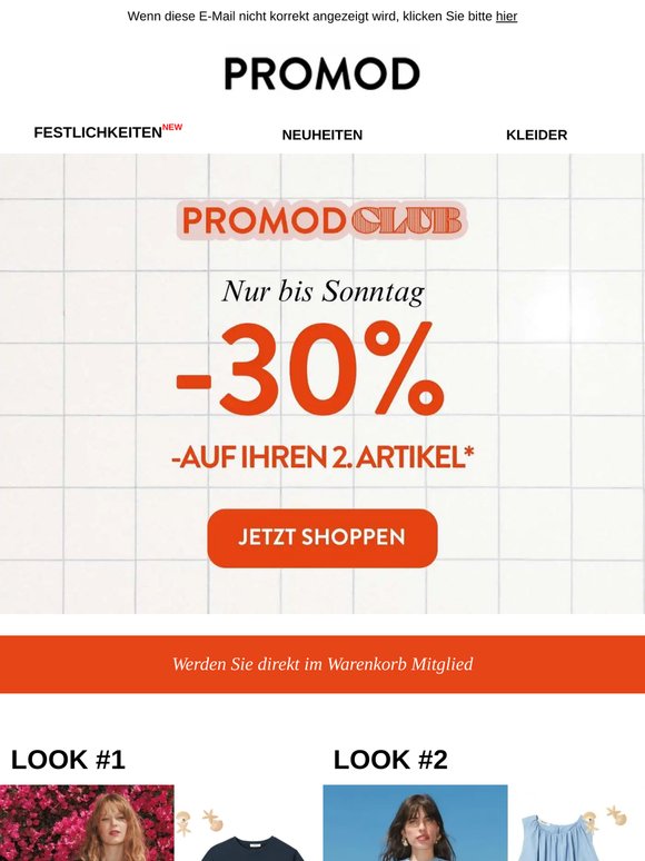 🌺 Promod Club: -30% auf Ihren 2. Artikel*