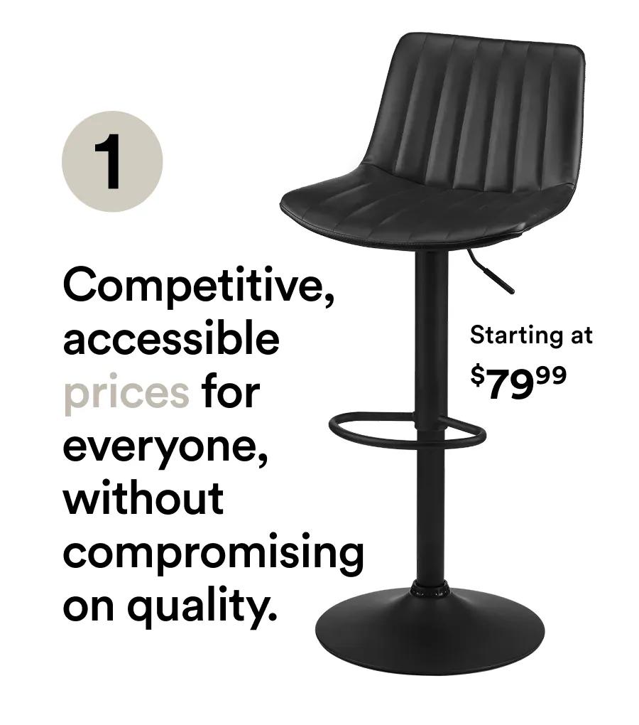 Competitive, accessible prices for everyone, without compromising on quality.