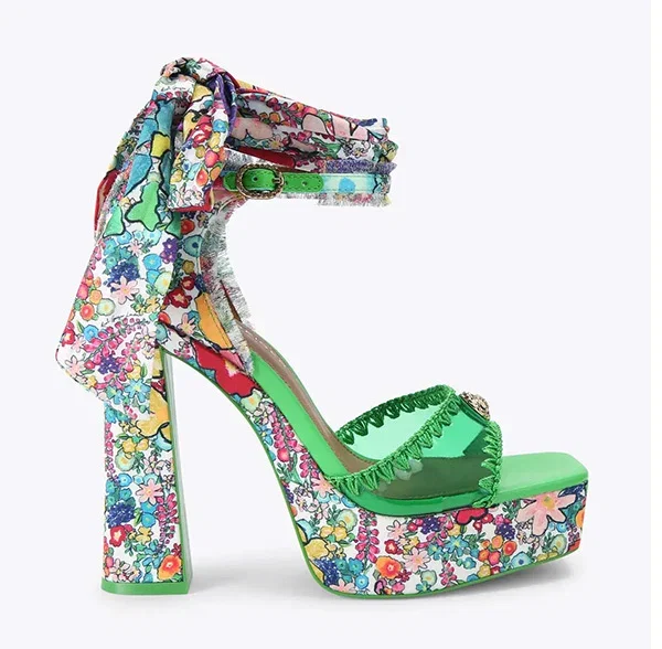 Vinyl Tie Platform Heel 