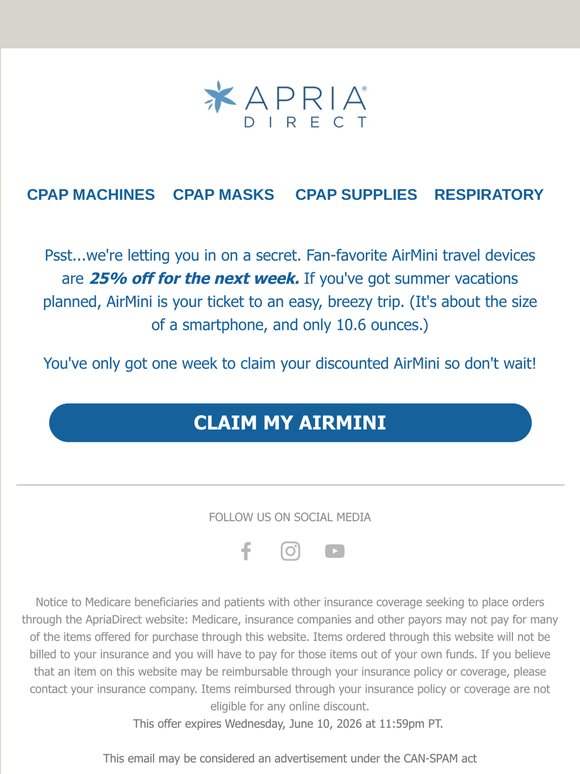 AirMini Travel Machine Is 25% Off!