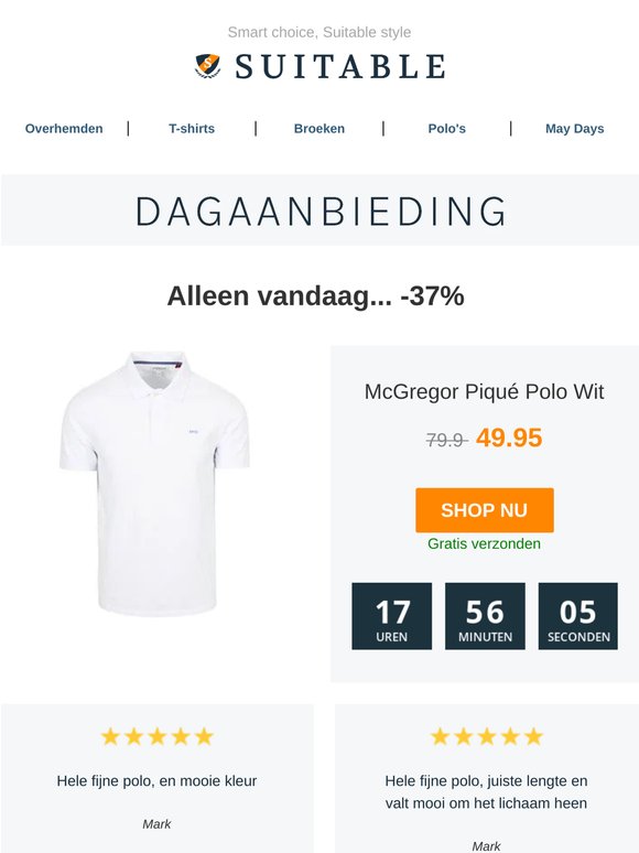 Alleen vandaag: McGregor Piqué Polo Wit