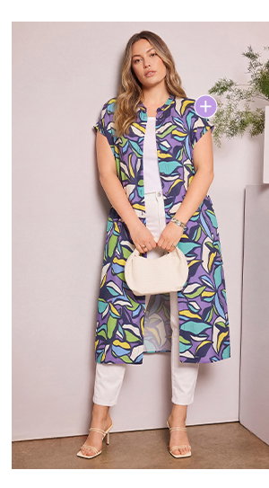 Stained Glass Floral Button-Down Dress
