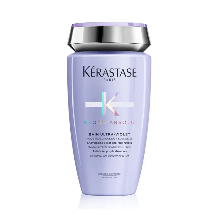 Image of Kerastase blond absolu bain ultra violet - shampoo con pigmenti che neutralizzano i riflessi gialli e arancio indesiderati