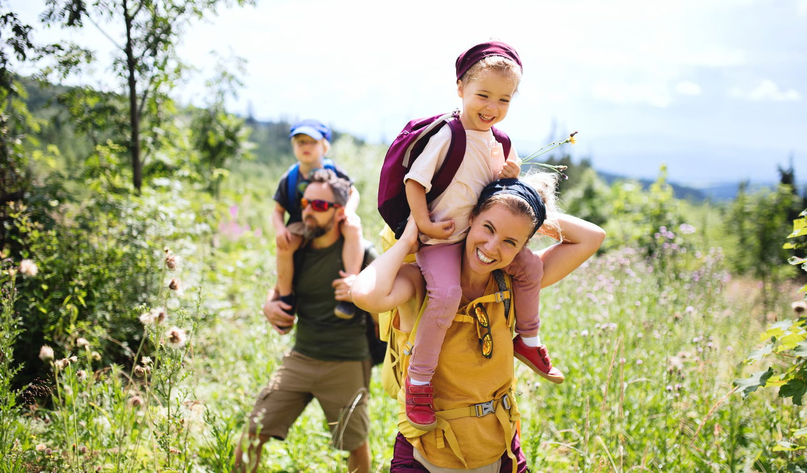Family Playing outside