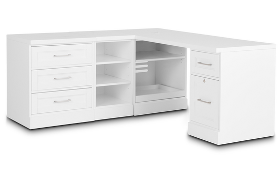 Newport White L Desk