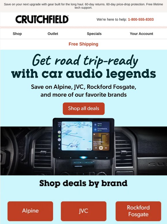 Deals on Alpine, JVC, Rockford Fosgate, and more top brands