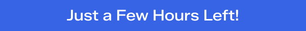 At the top of the email, a blue banner with white text says Just a Few Hours Left!