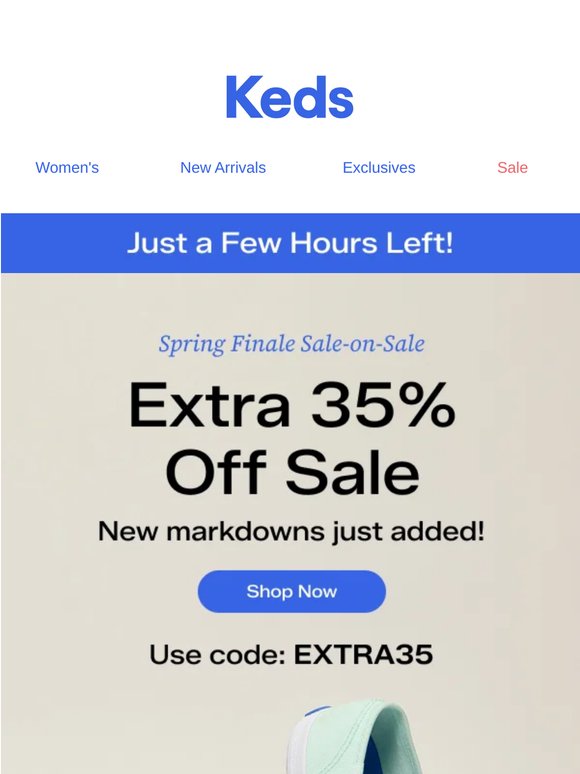 Final curtain call: Extra 35% Off Sale ends in hours!