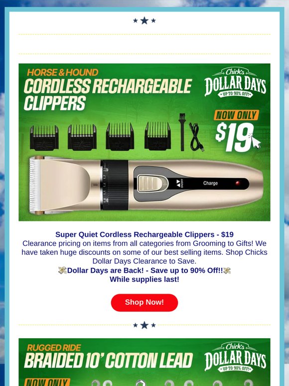 Quiet Cordless Clippers $19 💸 Dollar Day$ Deal