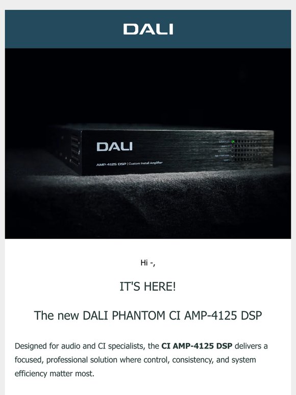 Get ready for the new DALI PHANTOM CI AMP-4125 DSP