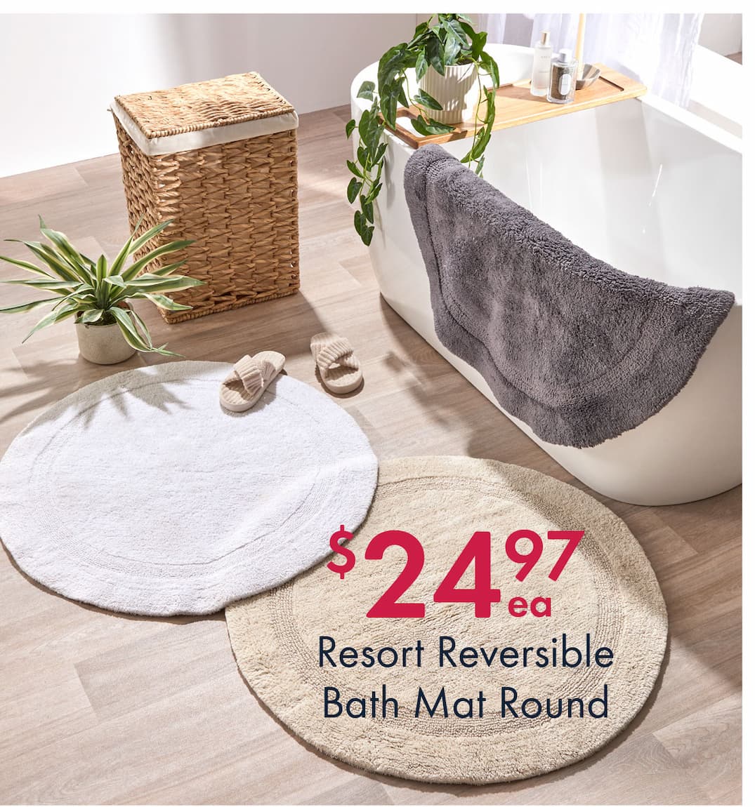 Resort Reversible Bath Mat Round