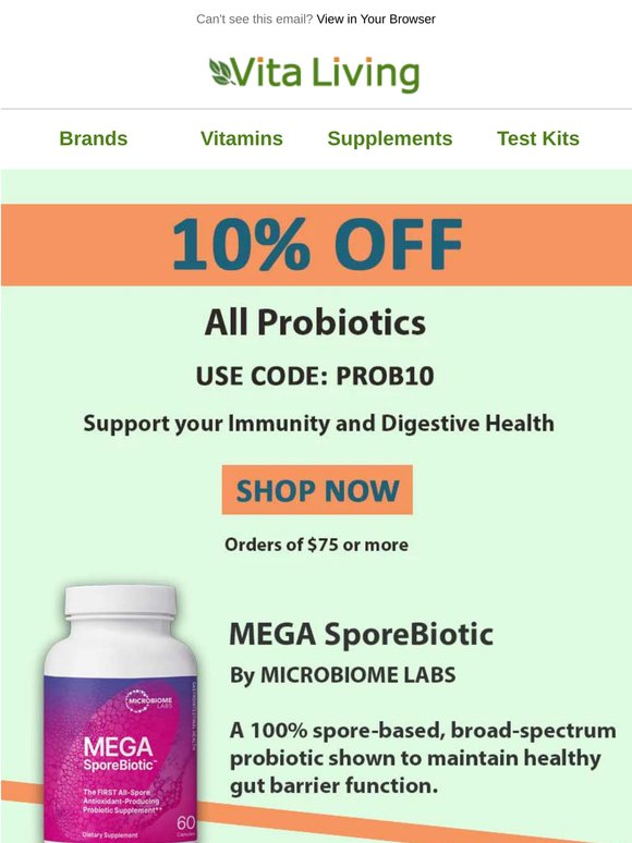 Digestive Support Sale! Save 10% on all Probiotics