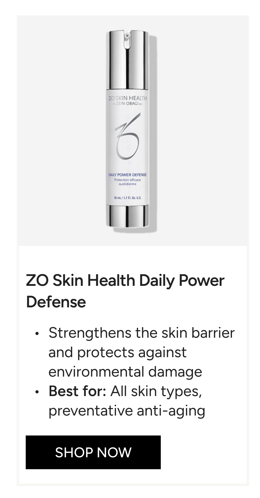 ZO Skin Health Daily Power Defense