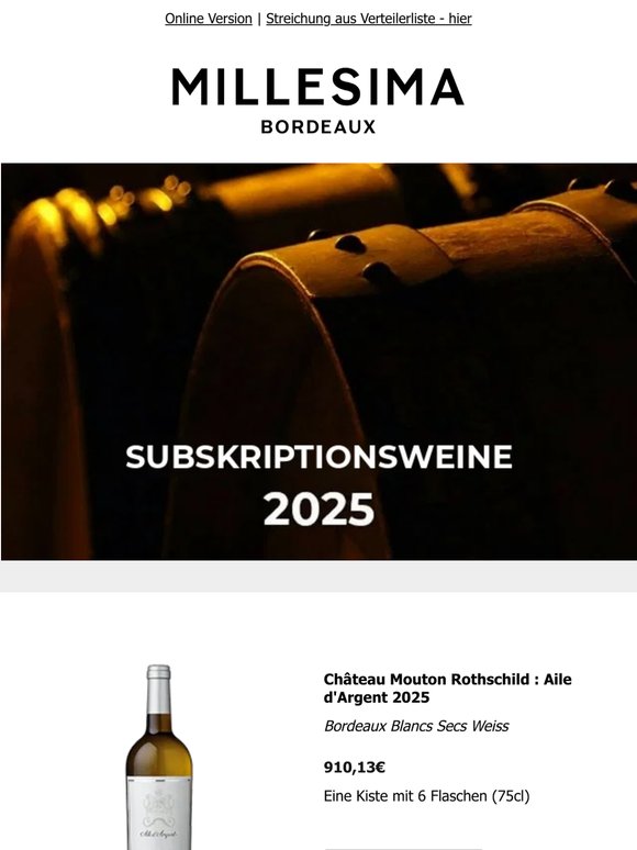 Bordeaux Subskription 2025: Neuerscheinungen des Tages