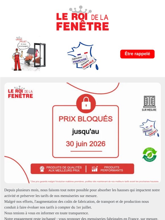 ⚠️ Prix bloqués jusqu’au 30 juin 2026 !