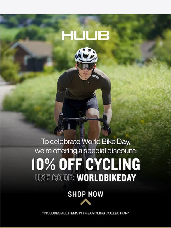 10% OFF ALL CYCLING.