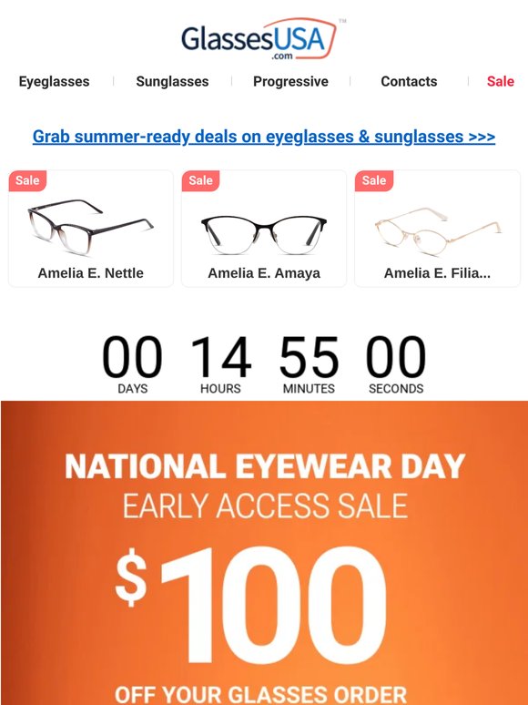 Enjoy early access, Christine 🚨 National Eyewear Day deals are here