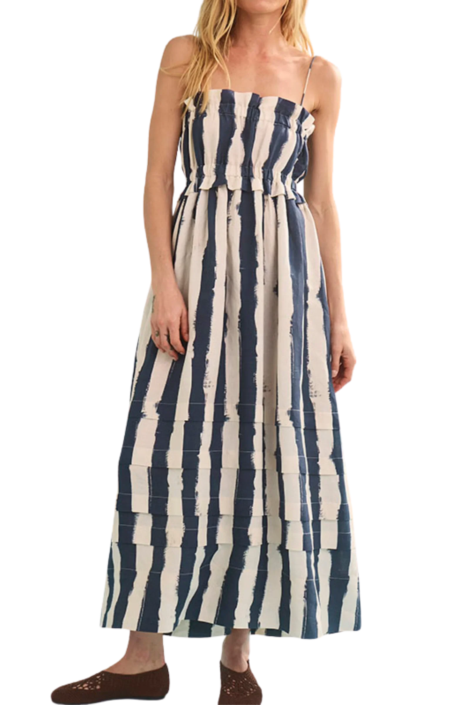 Image of Hunter Bell Larkin Dress, Lighthouse Stripe Navy