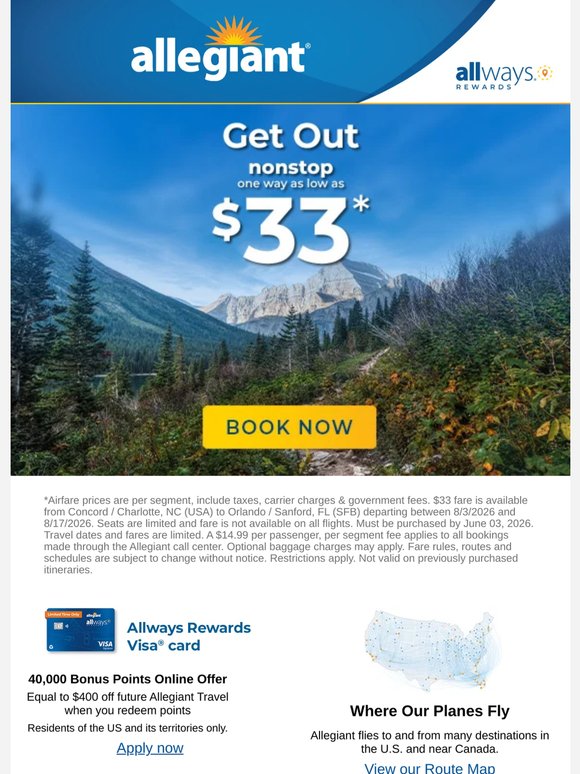Explore Outdoors – Fly From $33