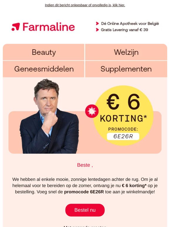 Met 3 dagen verlengd: € 6 kortingsactie