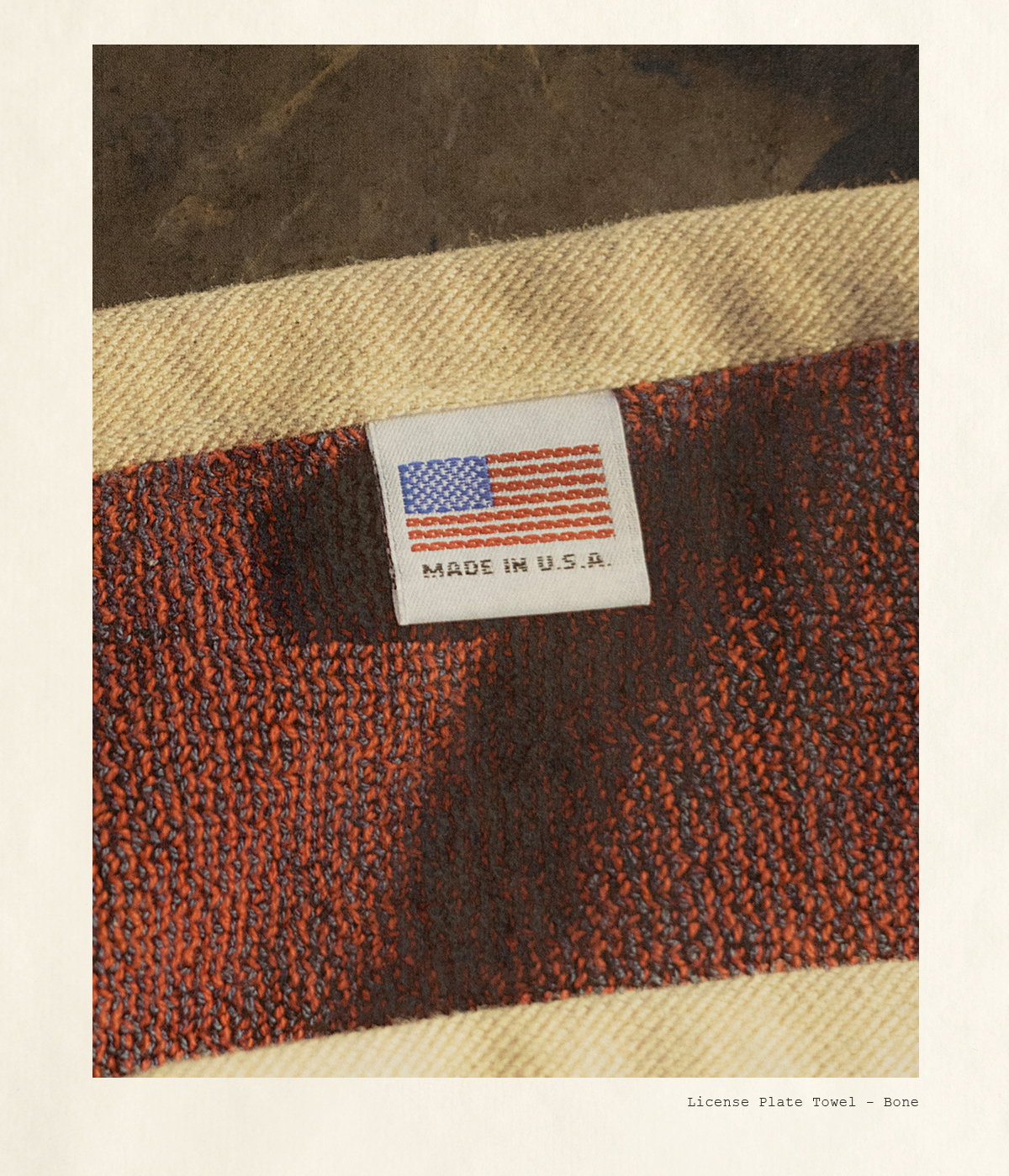License Plate Towel - Bone