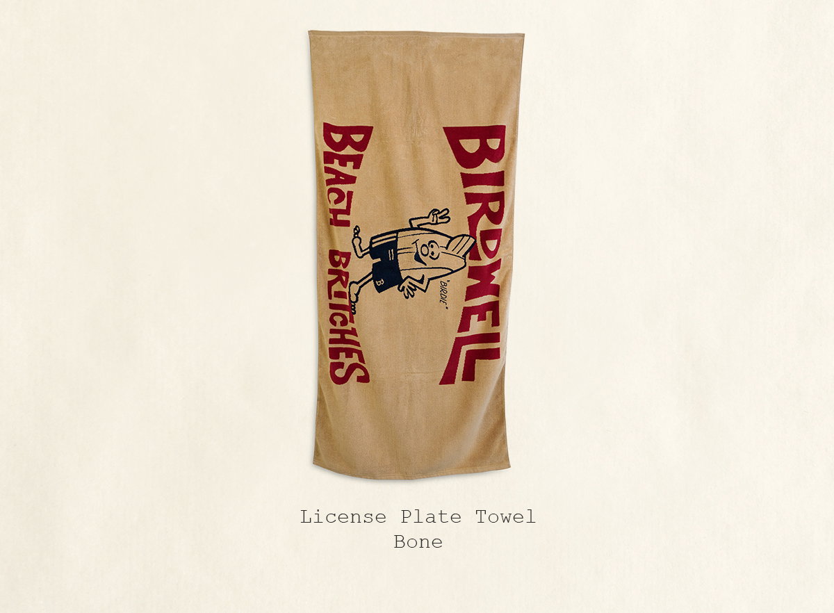 License Plate Towel - Bone